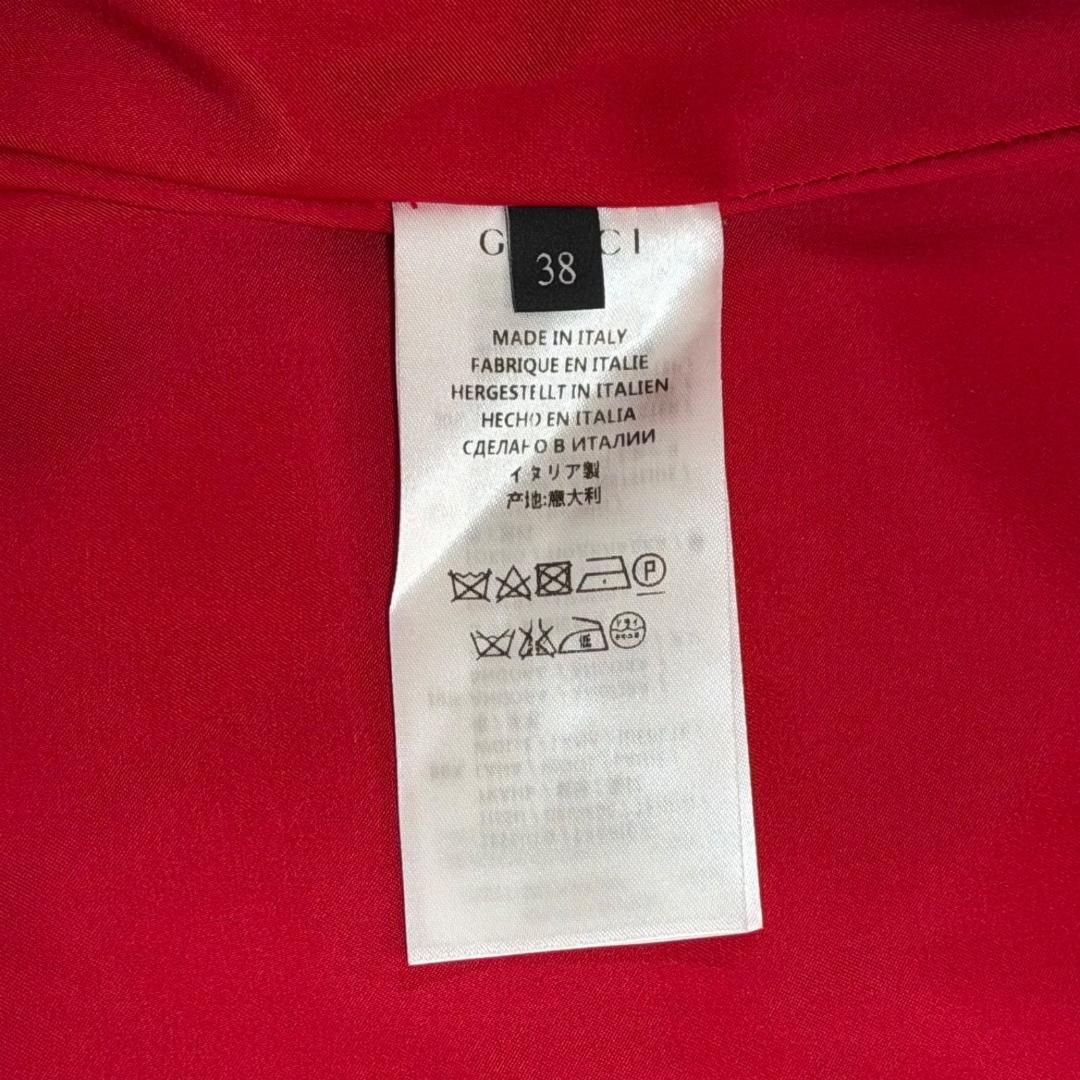 17636✨GUCCI アンゴラ ウール ステンカラーコート レッド