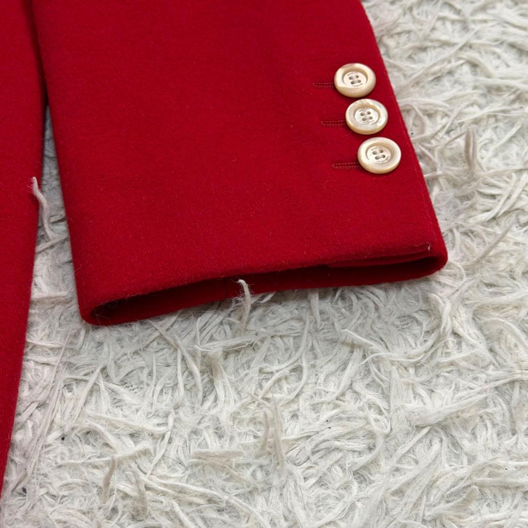 17636✨GUCCI アンゴラ ウール ステンカラーコート レッド