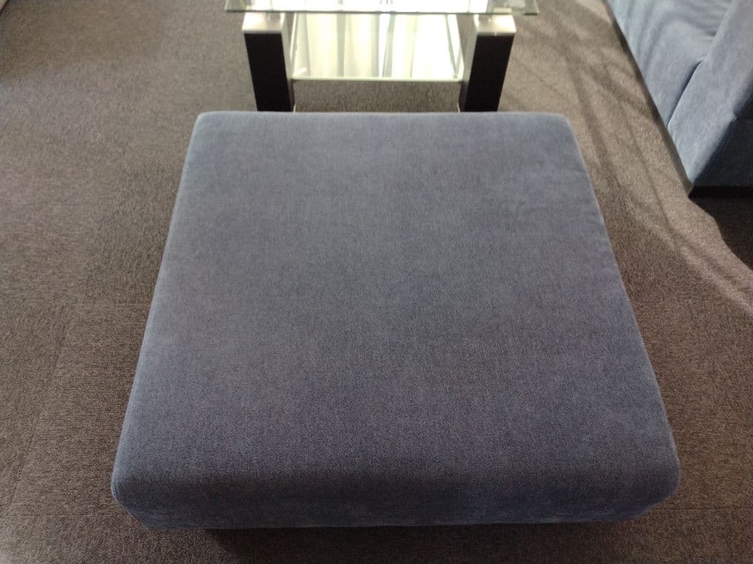 フランフラン　ダークブルー スクエアオットマン