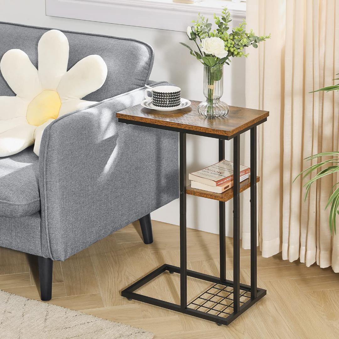 実用的 多機能 サイドテーブル 収納たくさん コの字型