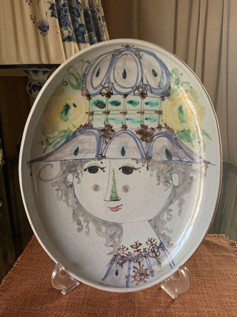 ビヨンヴィンブラッド　大型レアなスタジオ作品可愛い少女絵皿1955年初期作品！