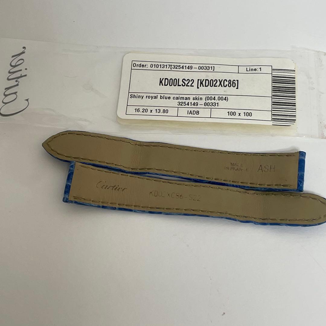 Cartier ロイヤルブルー レザーベルト 16mm