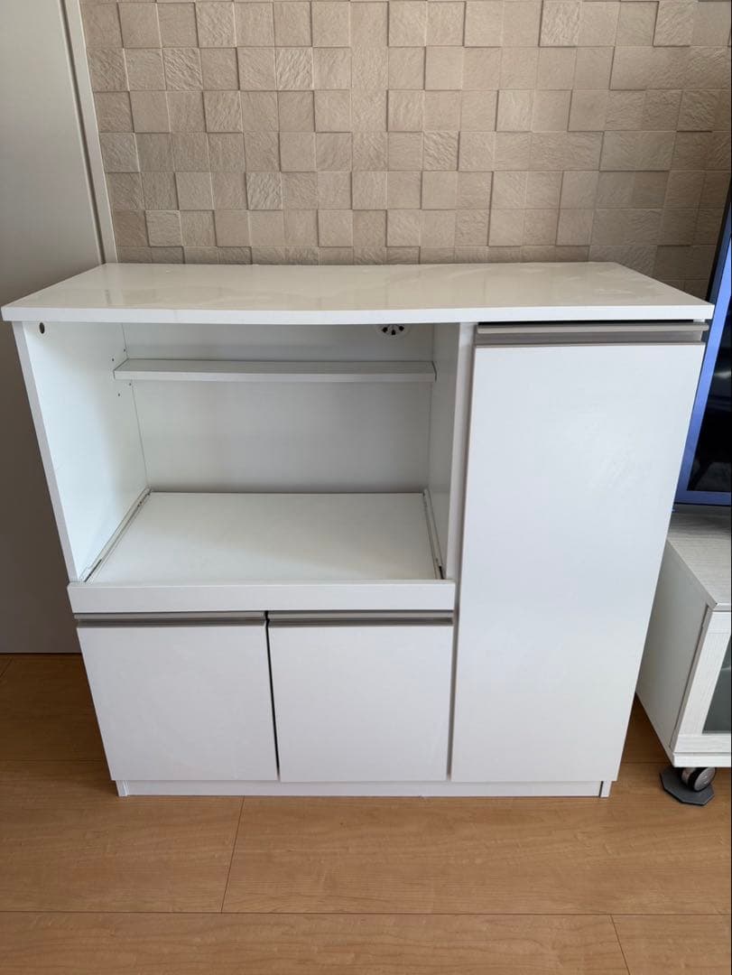 定価17,990 ニトリ　レンジ台(フォルムN RE9090G WH）