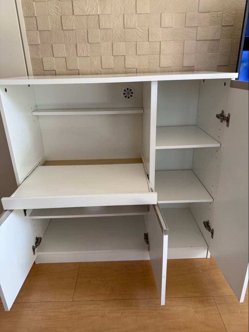 定価17,990 ニトリ　レンジ台(フォルムN RE9090G WH）