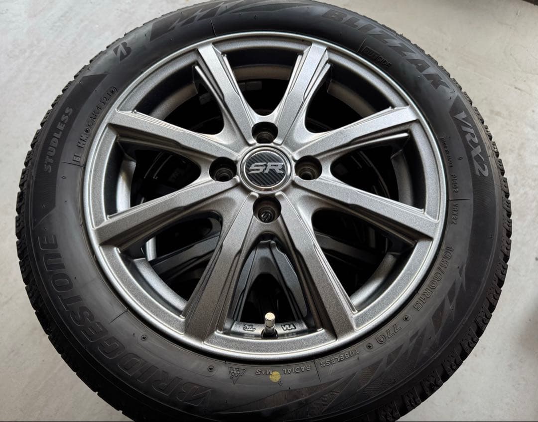 ミチ　ハスラー　スタッドレス　165/60 R15 ブリザックVRX2