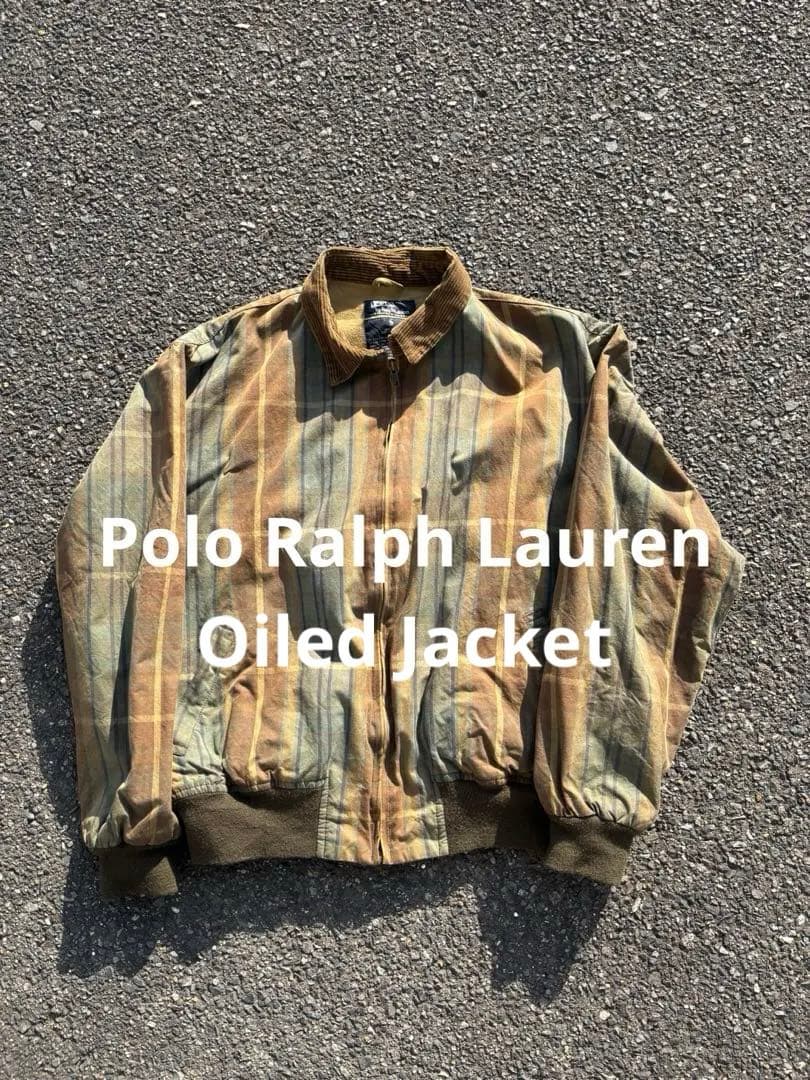 90s ポロ ラルフローレン オイルドジャケット コーデュロイ襟