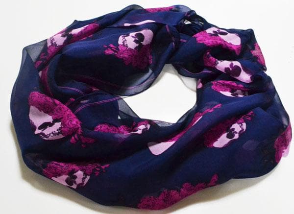 ALEXANDER McQEEN 髑髏 スカル 大判 スカーフ ストール黒