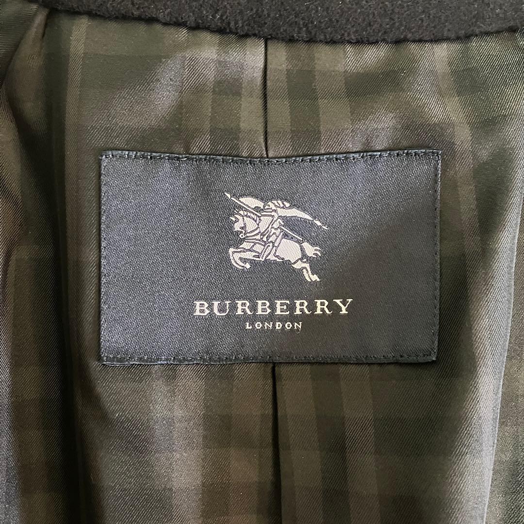 美品 バーバリー ロンドン ステンカラーコート カシミヤ アンゴラ チェック