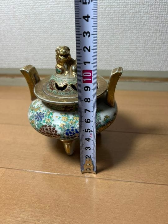 426 九谷焼　古美術品　香炉　角福　時代物