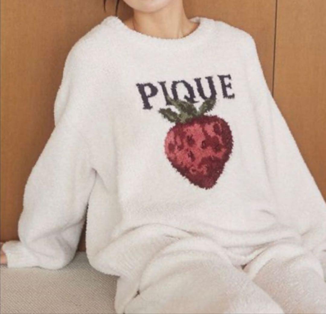 新品未開封　ジェラートピケ メランジストロベリージャガードプルオーバー 苺