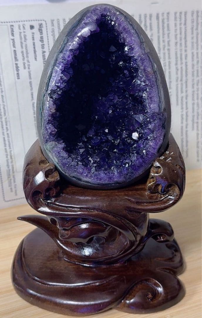 MY SS-0191本物保証 高品質 天然水晶 恐龍卵 金銭運　アメジスト