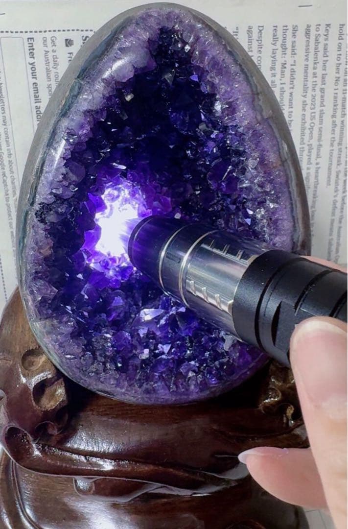 MY SS-0191本物保証 高品質 天然水晶 恐龍卵 金銭運　アメジスト