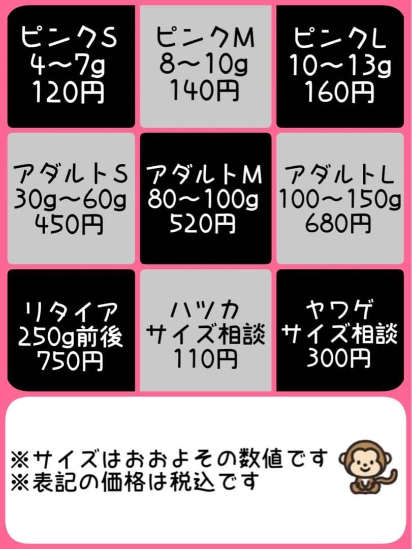 冷凍ラット60g〜70g 50匹セット！