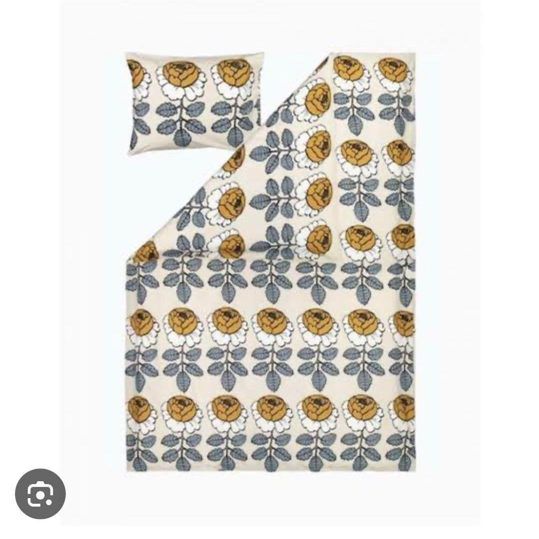 新品 marimekko MAALAISRUUSU 掛け布団カバー イエロー