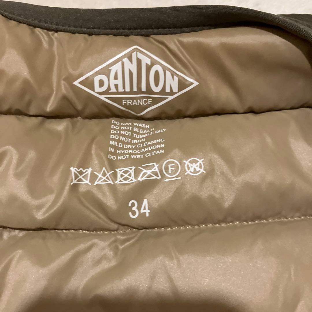 DANTON ダウンベスト オリーブ色★ほぼ未使用