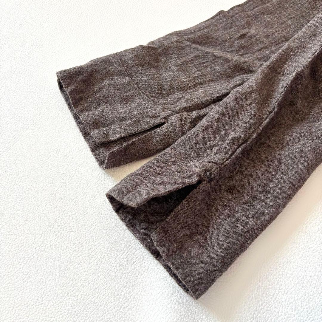 45R 45rpm ギャザーワンピース　ウールコットン　リボン　R刺繍