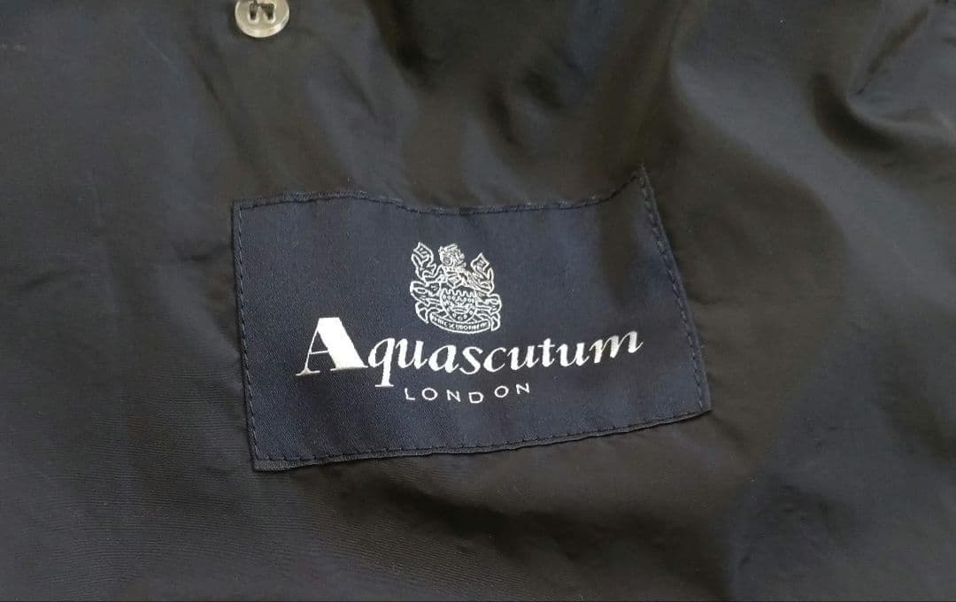 美品♡アクアスキュータム レディース トレンチコート ネイビー 44 XL