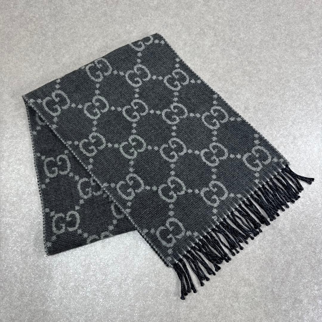 GUCCI グッチ GG柄 リバーシブル マフラー ストール ショール