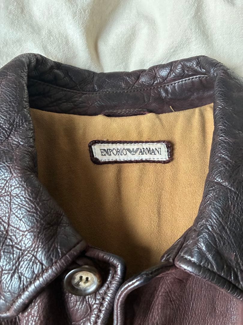 EMPORIO ARMANI ブラウン レザージャケット USED