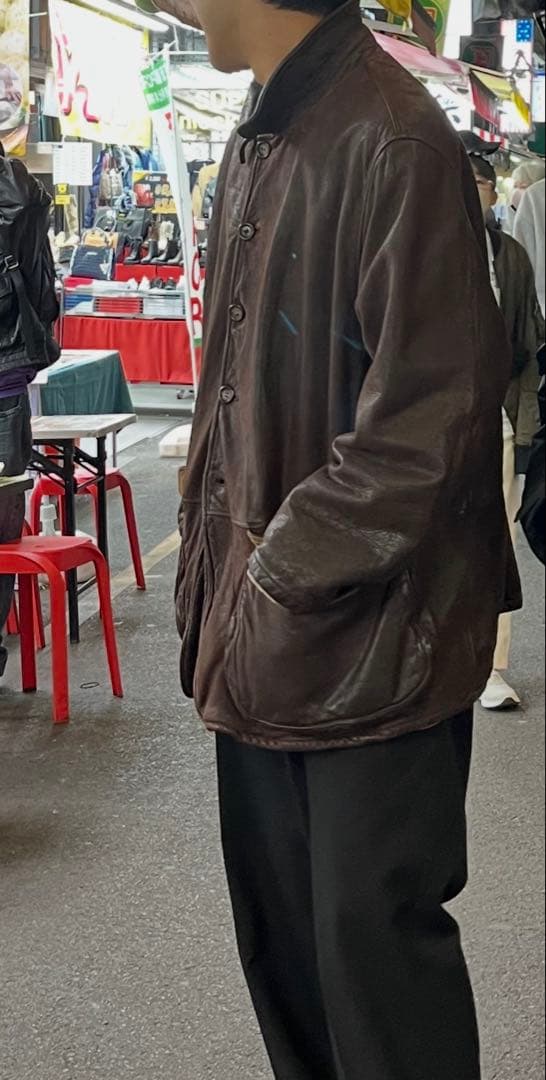 EMPORIO ARMANI ブラウン レザージャケット USED