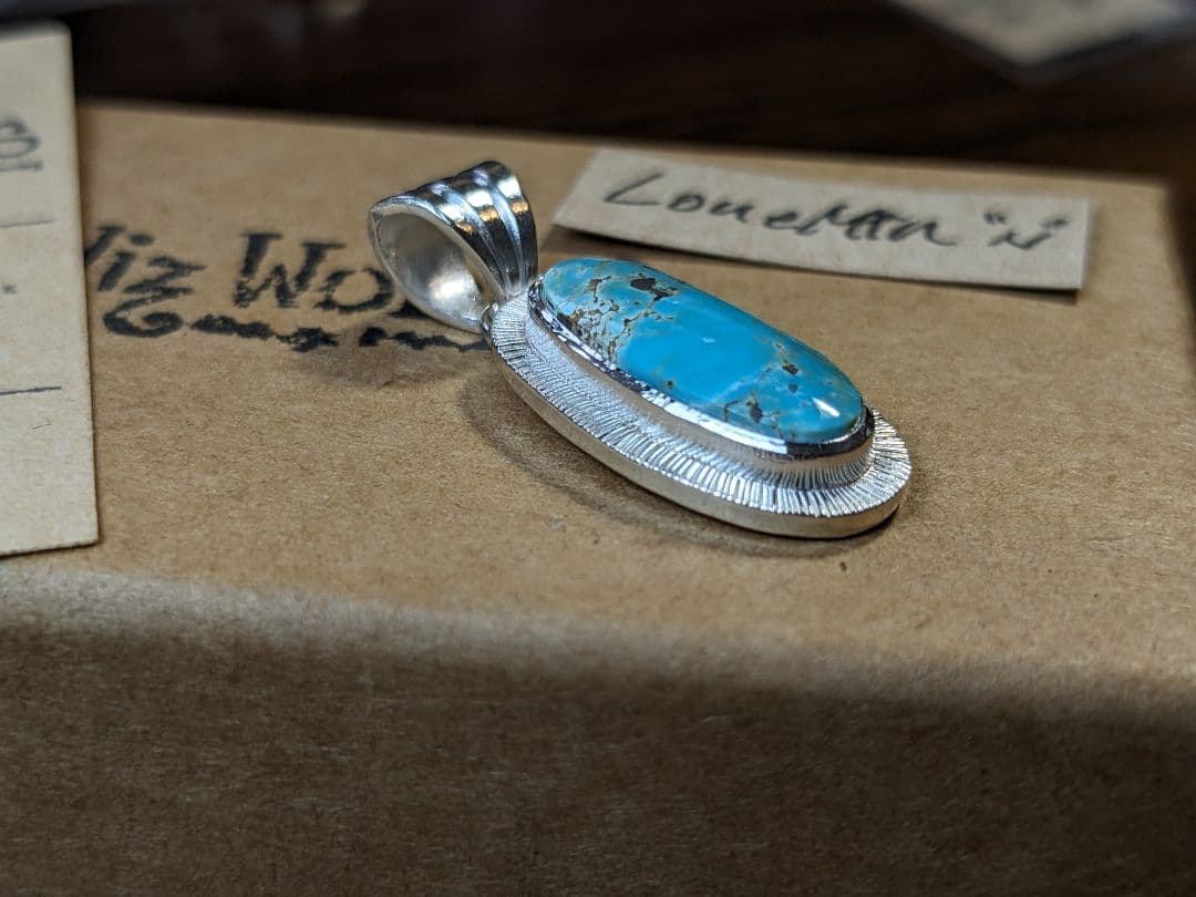 専用 彫金 ネックレス モダンネイティブ ターコイズ 98