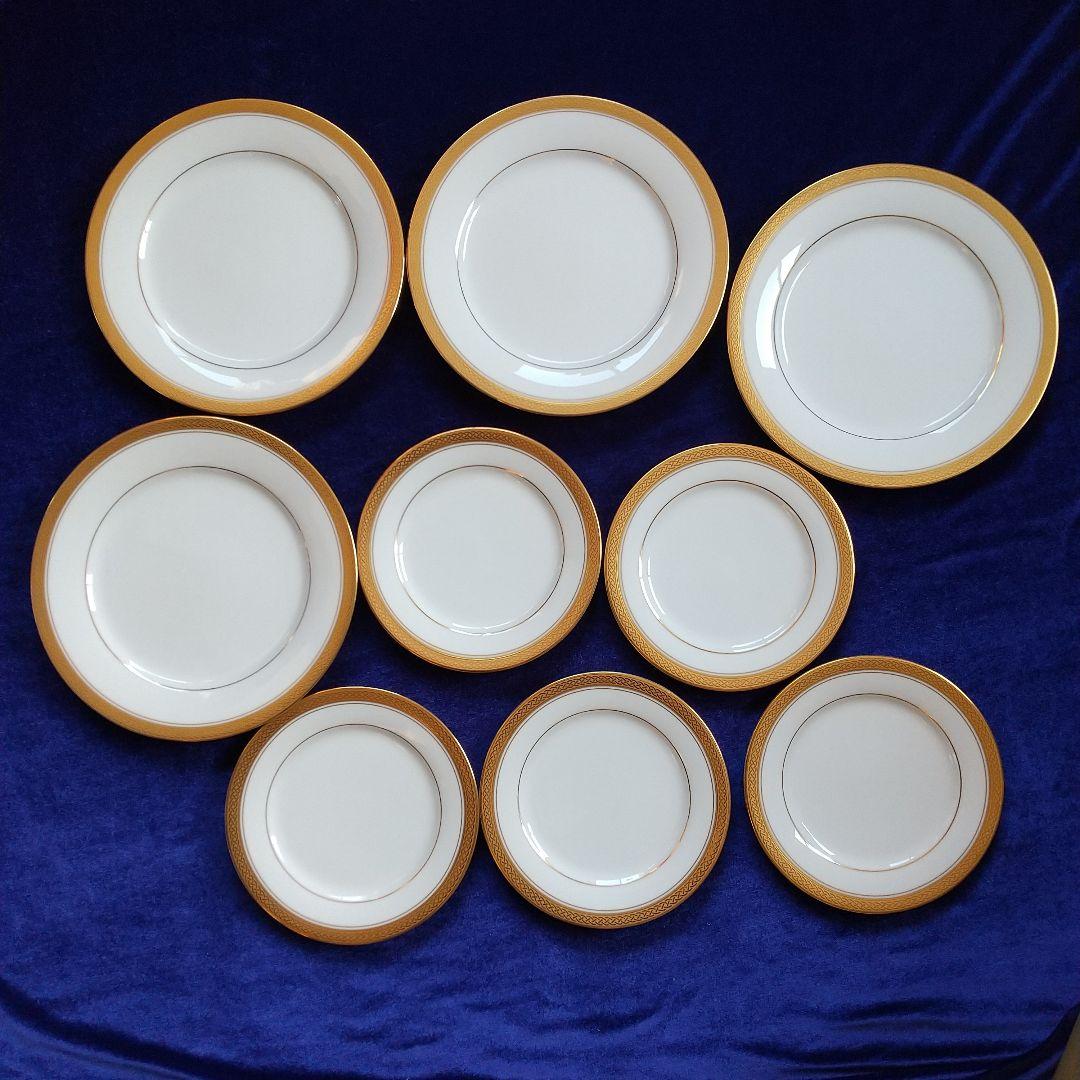 未使用 9枚 ノリタケ GOLD RlDGE 大皿 4枚 中皿 5枚