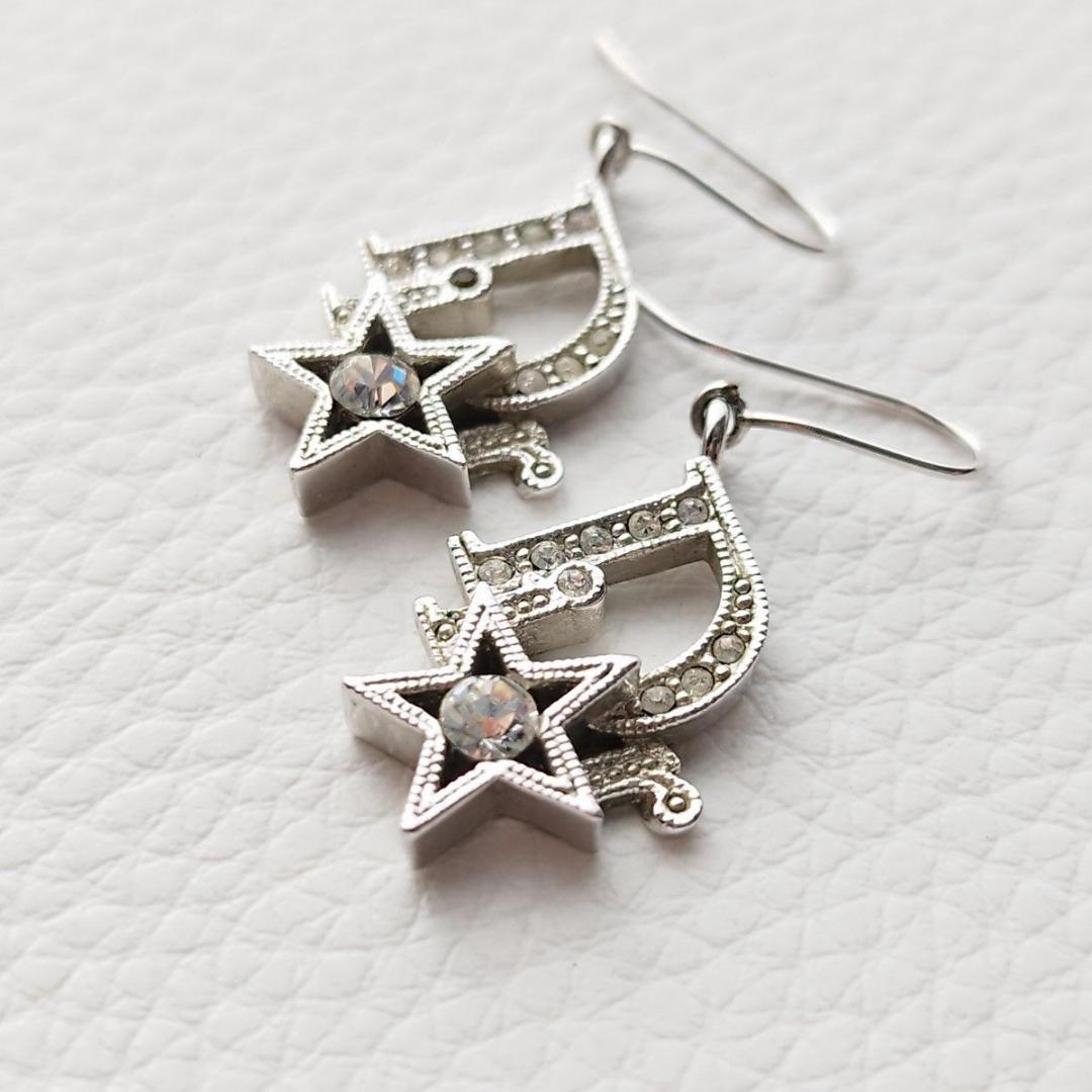 Dior　ディオール　ピアス　トロッターロゴ　スター　星　ラインストーン