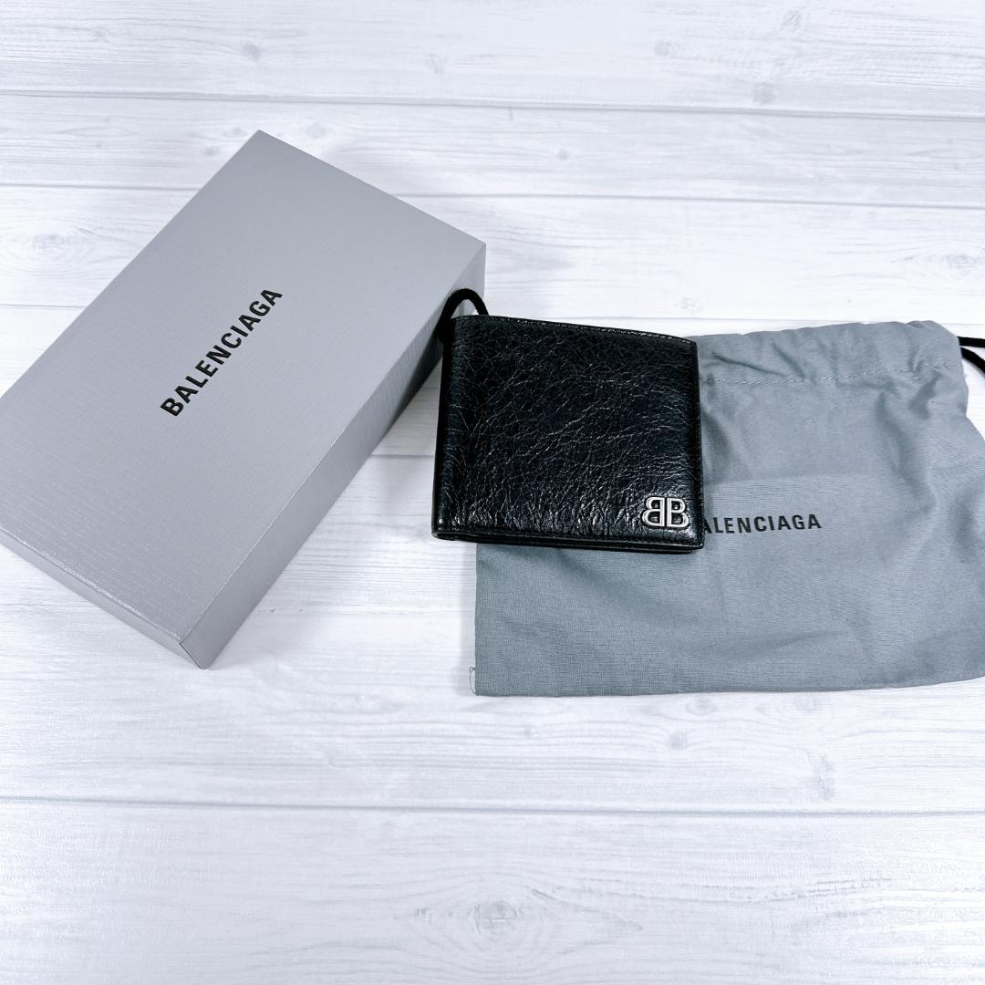 バレンシアガ モナコ MONACO スクエア フォールドウォレット 二つ折り財布