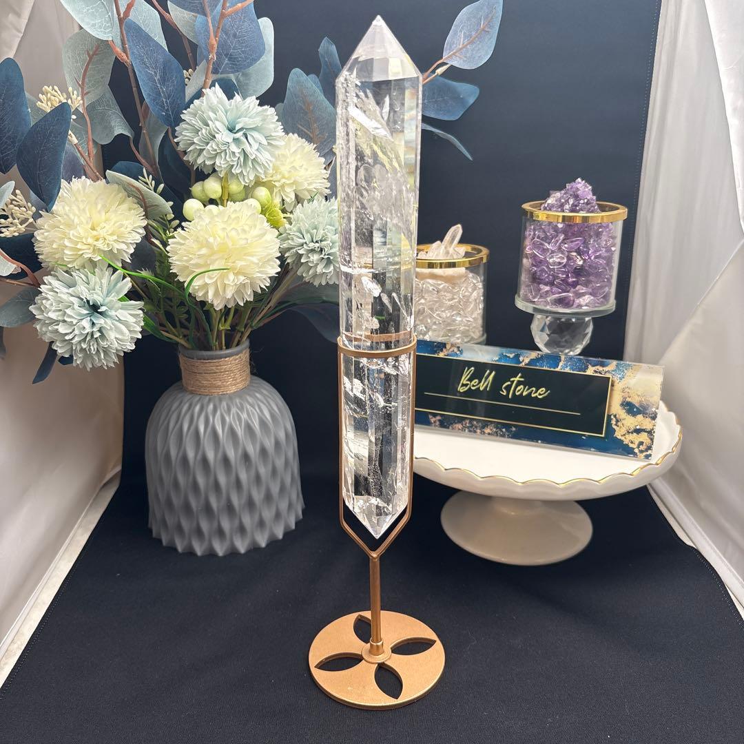 高品質 水晶12面カットダブルポイント 25cm No.2645