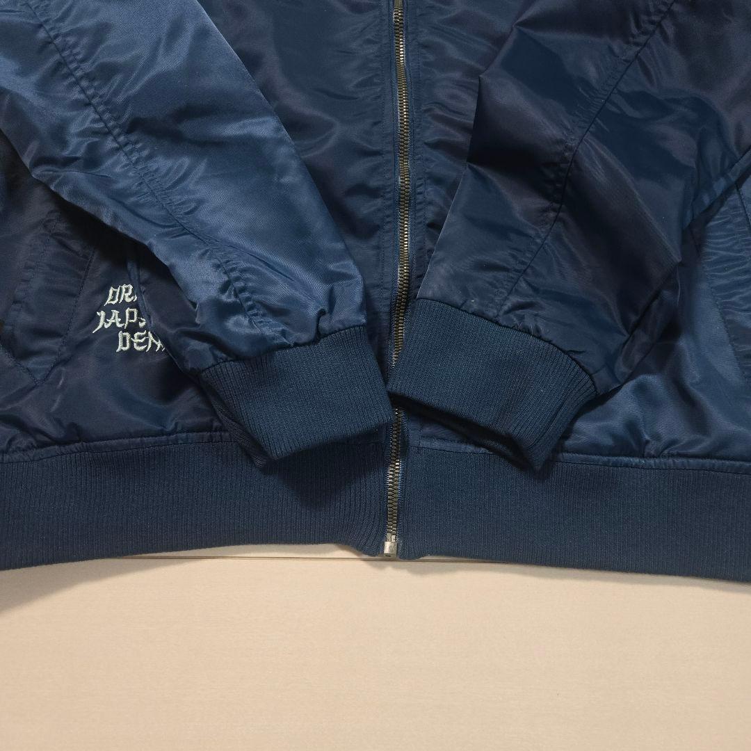 七福神 刺繍 MA-1 スカジャン フライト ジャケット ネイビー JAPAN