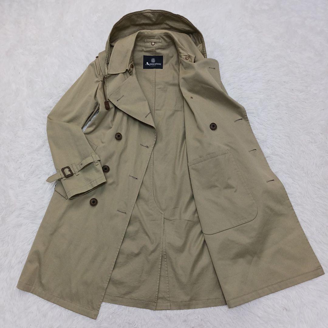 ✨レアデザイン✨アクアスキュータム　トレンチコート　フード付き　36