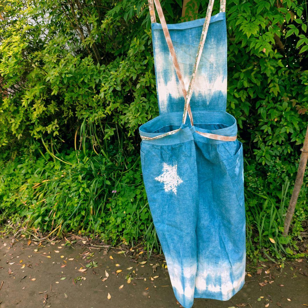 正藍染ヘンプコットン　あいとわエプロン