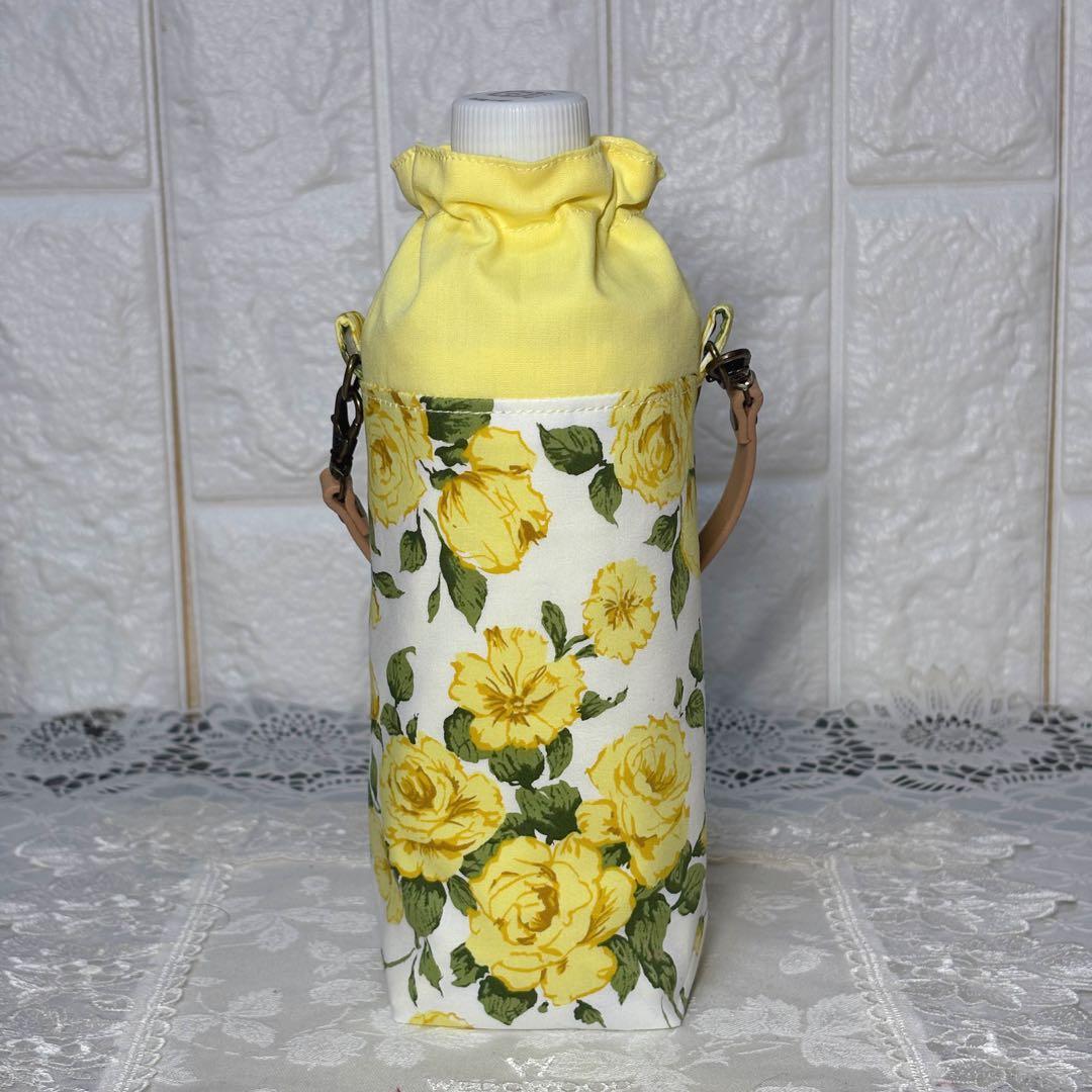 ペットボトルカバー　リバティカーラインローズ/イエロー　ハンドメイド