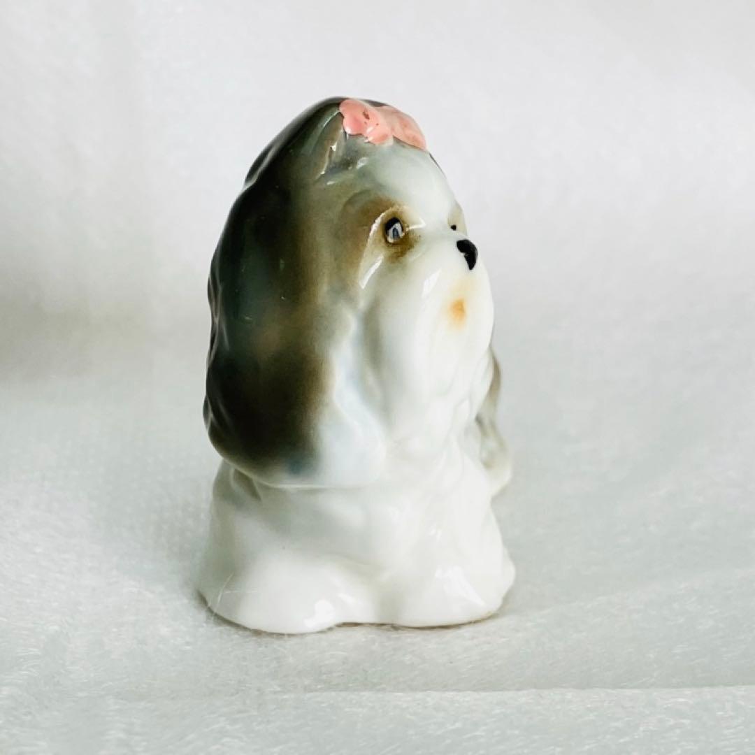 Goebel ゲーベル社　ヨークシャーテリア　犬　陶器　置物　ホワイトとグレー