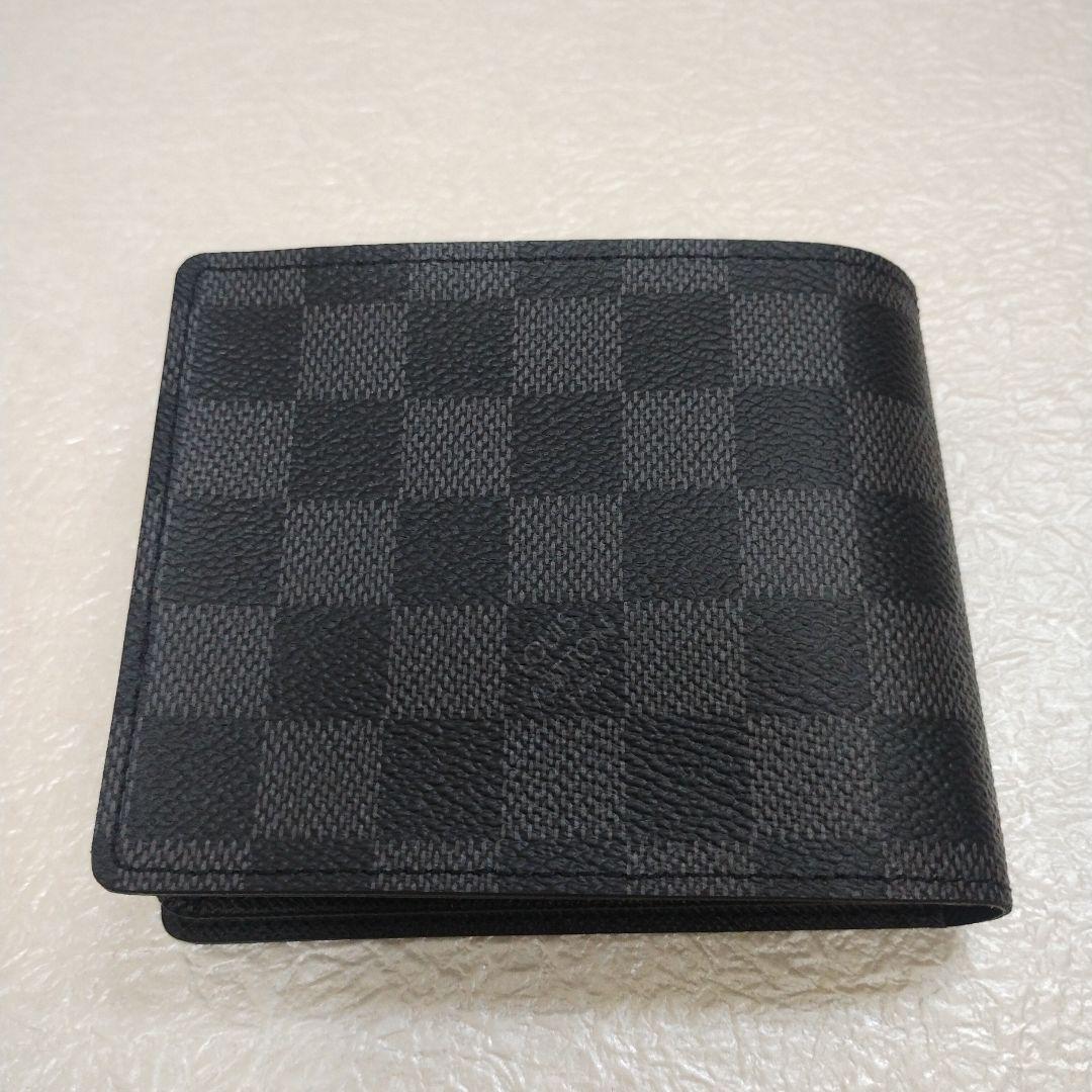 Louis Vuitton 新古品 ダミエ ブラック 二つ折り財布