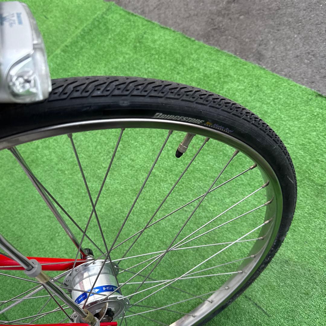 ブリヂストン アルベルト自転車 26インチ 内3速 オートライト レッド