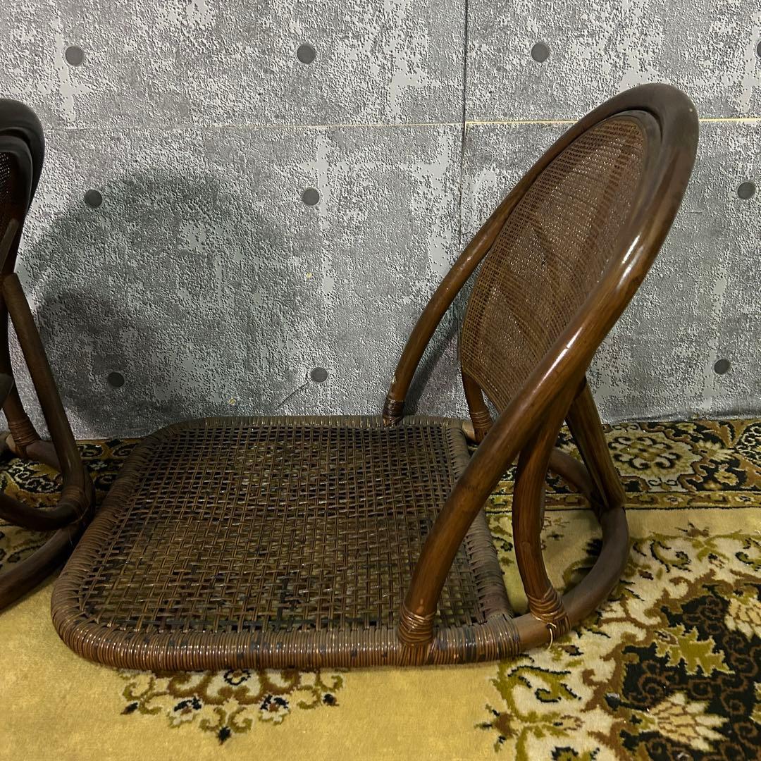 ꧁籐家具꧂ラタン座卓&座椅子2脚セット ガラス 食卓 机 椅子 いす イス