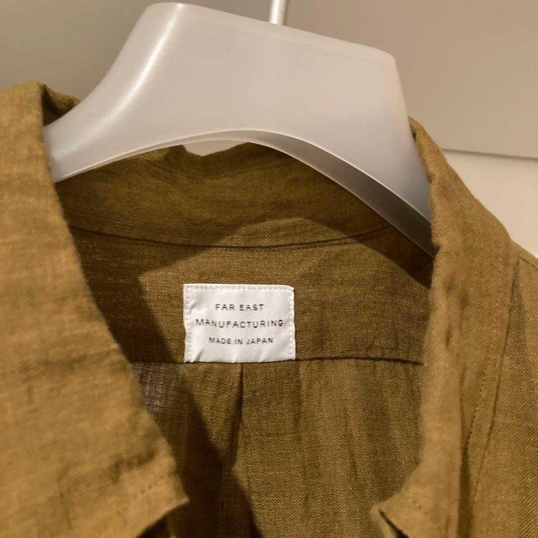 FAR EAST MANUFACTURING リネン ボタンダウンシャツブラウン