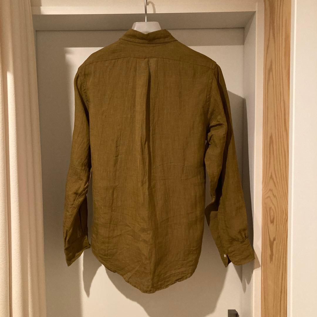 FAR EAST MANUFACTURING リネン ボタンダウンシャツブラウン