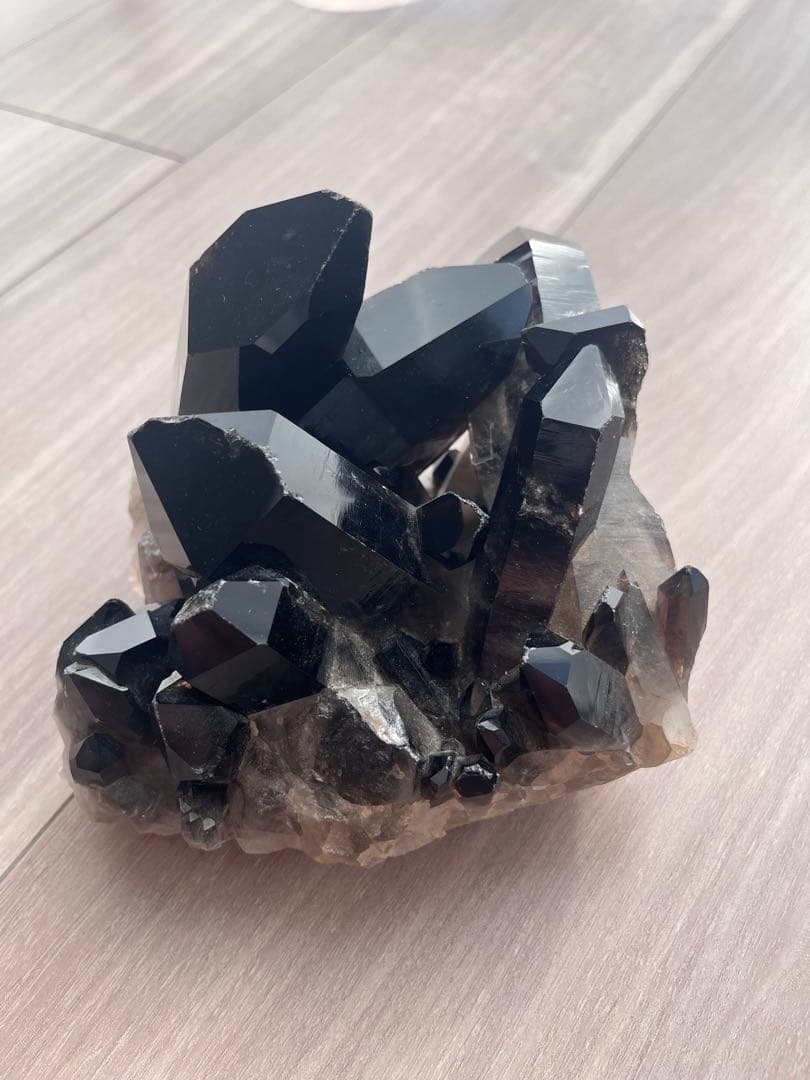 天然　黒水晶　クラスター　天然石　石　インテリア