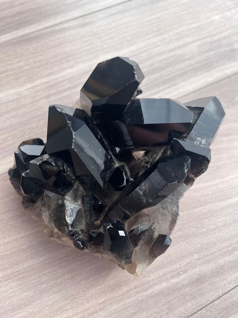 天然　黒水晶　クラスター　天然石　石　インテリア