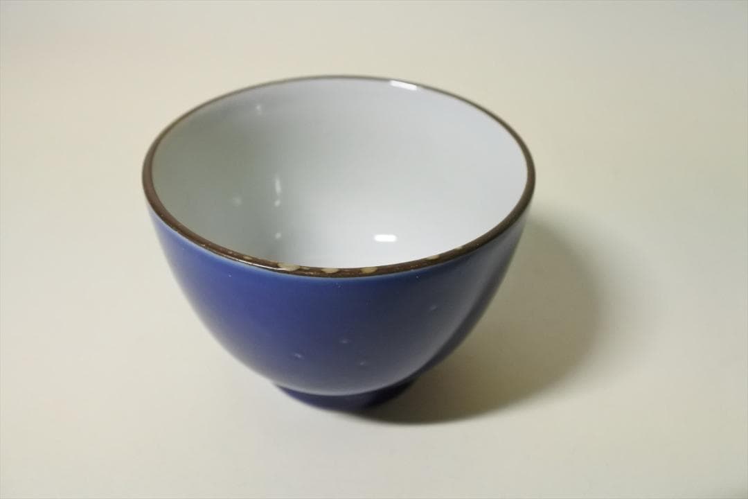 明治時代　瀬戸　瑠璃　猪口　６客組　骨董品　アンティーク　ｈ