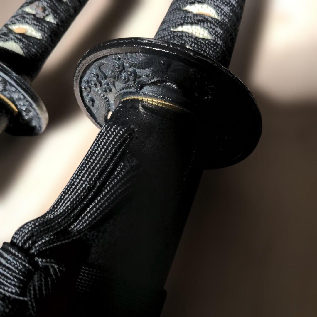 模造刀2本セット　黒　布製ケース付き