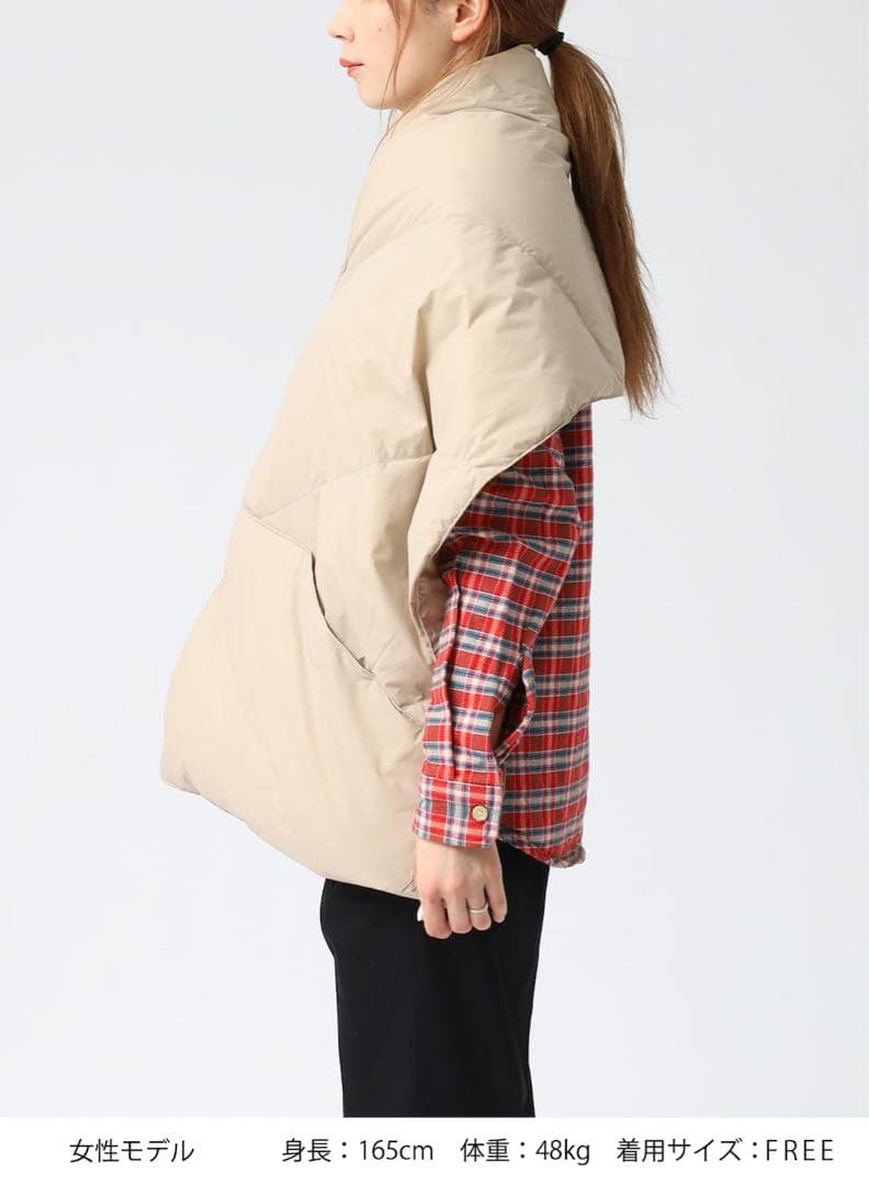 新品 タグ付き NANGA ナンガ ダウンポンチョマフラー ブラック