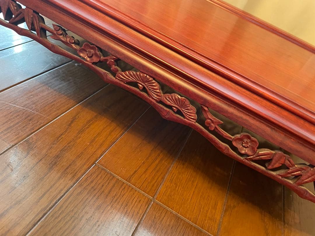 飾り台　花台　松竹梅　透かし掘り　総花梨　大塚家具