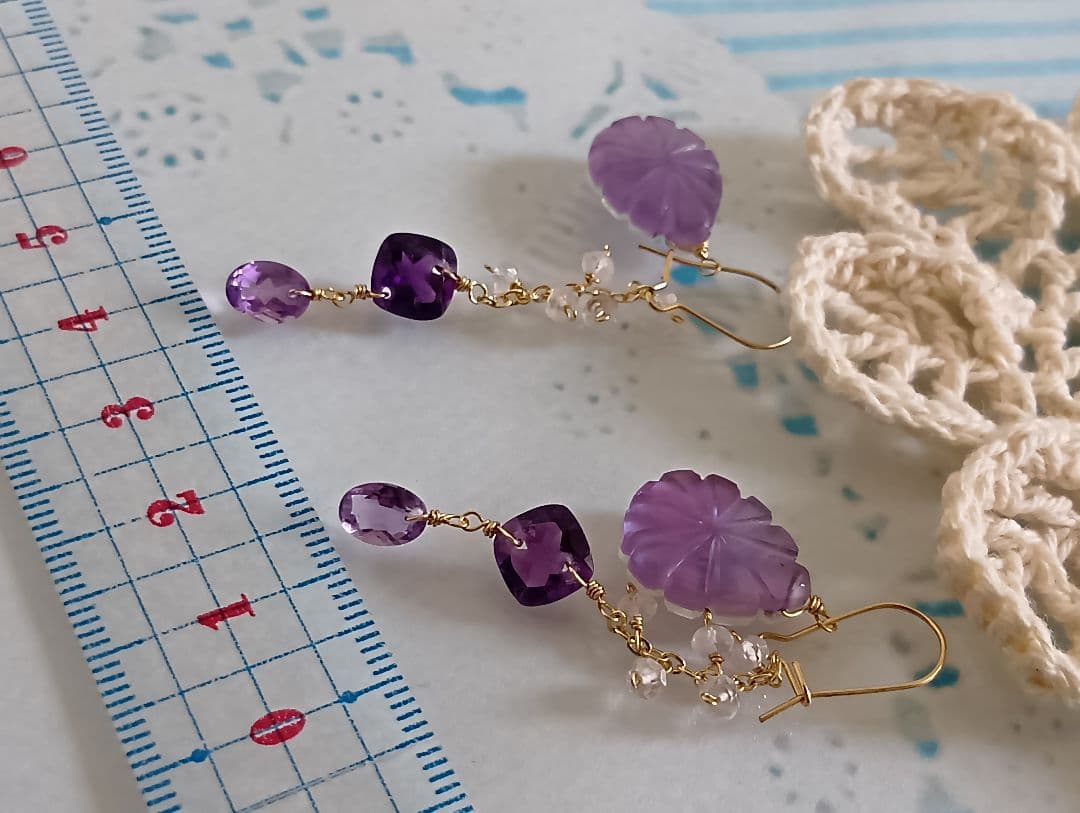 470 14kgf宝石質ブランデーシトリンPアメ◆レモンQのポストピアス他