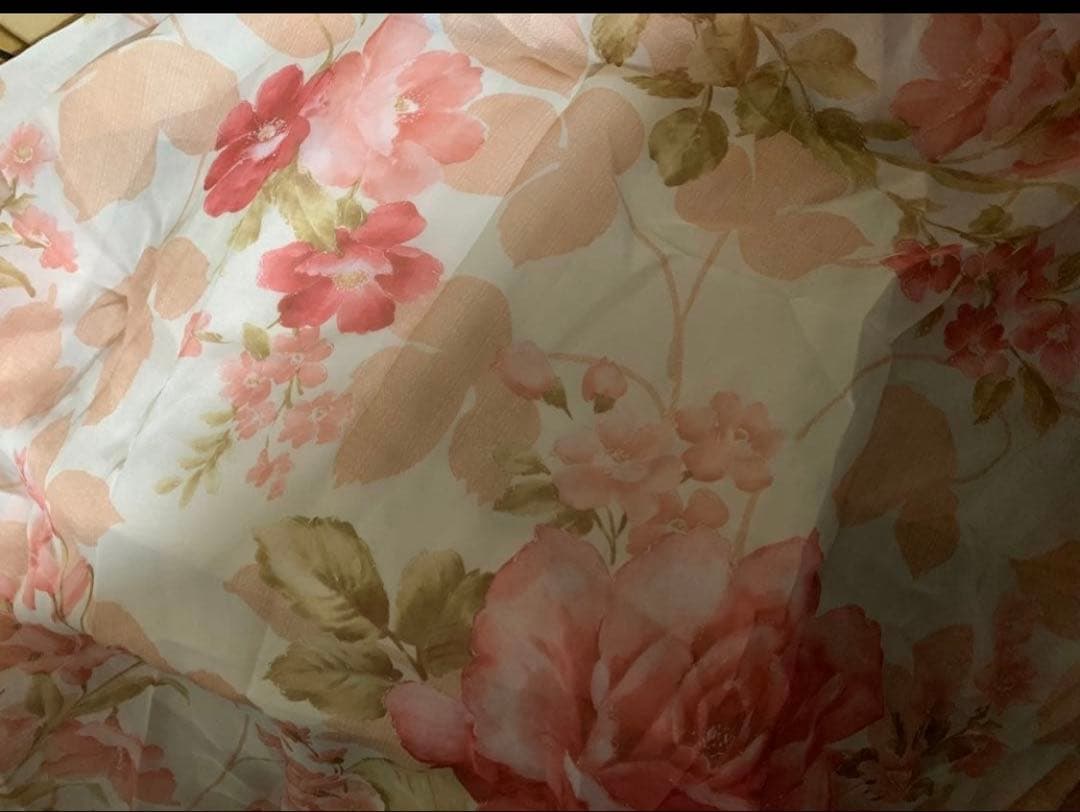 1級防炎遮光カーテン&バラ柄レースカーテン160×200 2組ずつ