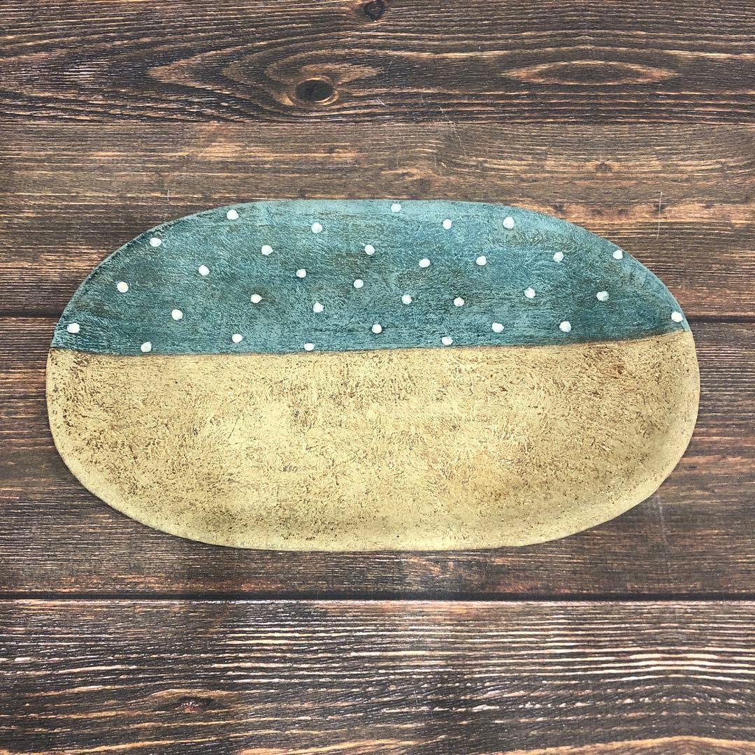 値下げ　新品未使用　藤森ちかこ　オーバル皿