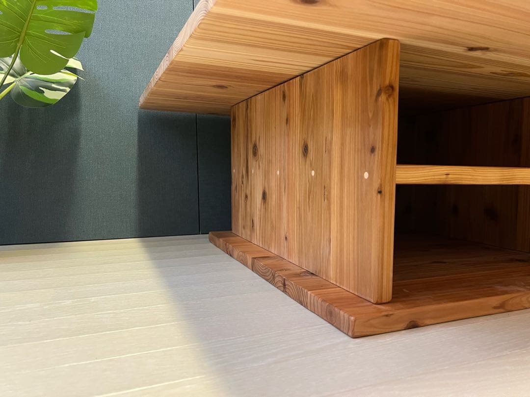 【送料無料】 ローテーブル 正方形 90cm 杉 ナチュラル 棚付き