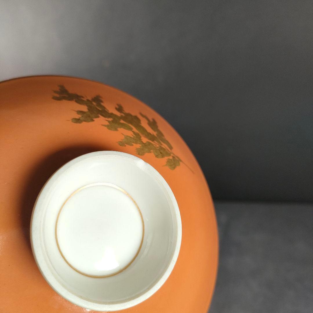 C11-3/素明 銘/金彩京焼蓋茶碗10客組/小鉢/蓋物/茶碗/飾皿/懐石料理